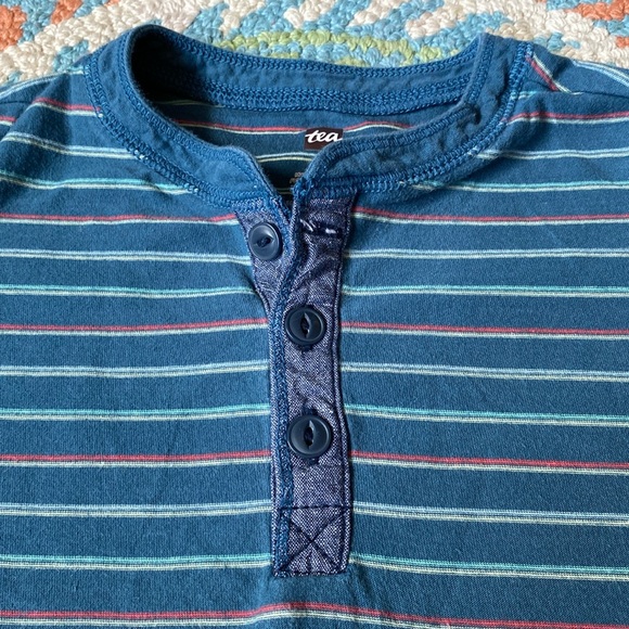 Tea Collection Striped Henley Tee size 4 - Picture 3 of 4